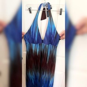 Ruby Rox Halter Maxi Dress - neck, black, blue, brown, sexy - M/L